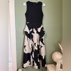 Ruffled Black and White Floral Dress